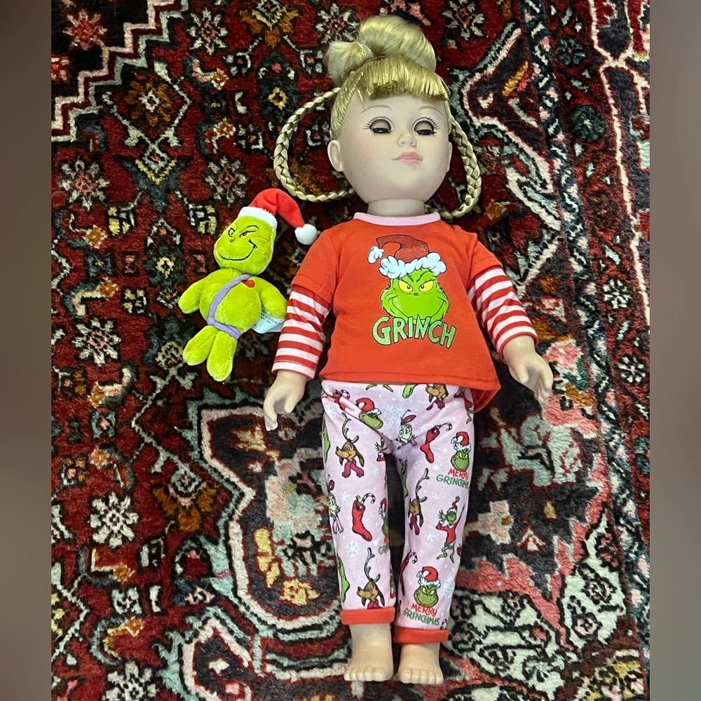 Grinch Cindy Lou Who Doll- Outfit - with + Plush Toy Limited edition Christmas